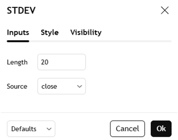 Standard deviation statistical tool calculation.